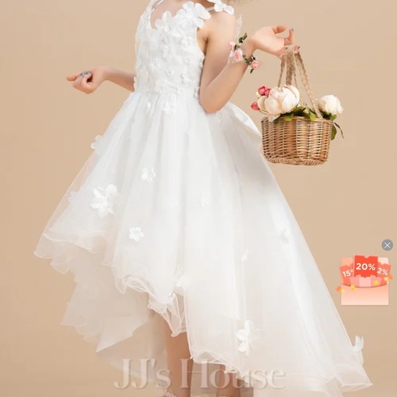 Like new JJ’s house white flower girl dress size 5/6 - Picture 2 of 6